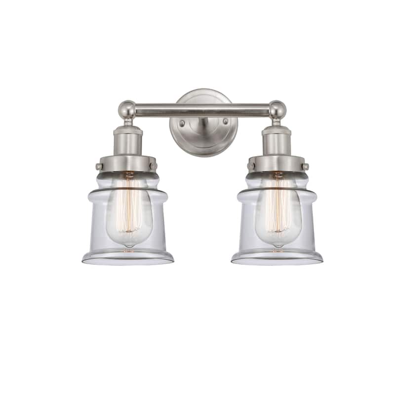 Innovations Lighting 616-2W-11-14 Canton Vanity Canton 2 Light 14" - Brushed Satin Nickel / Clear