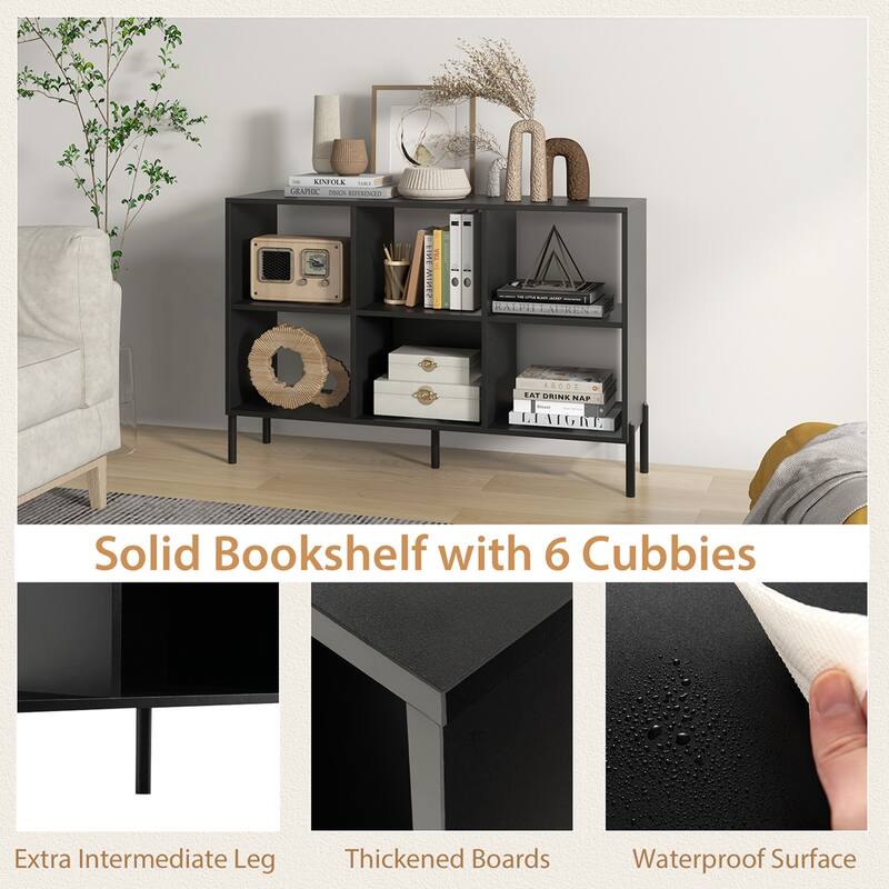 Costway 6 Cube Storage Shelf Organizer Bookcase Square Cubby Cabinet - See Details