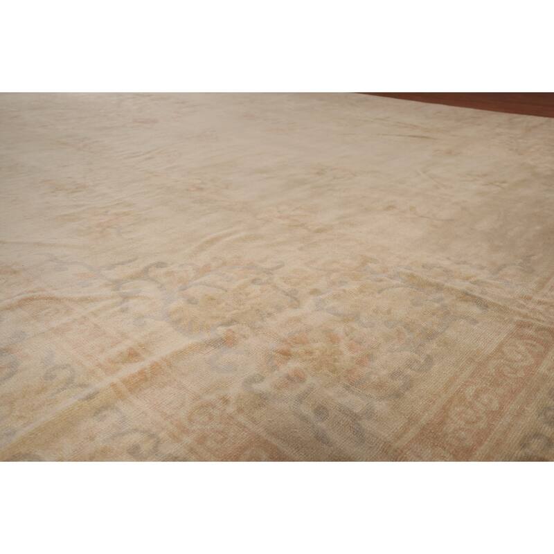 Palace Size Oushak Turkish Antique Area Rug Handmade Wool Carpet - 11'10"x 21'7"