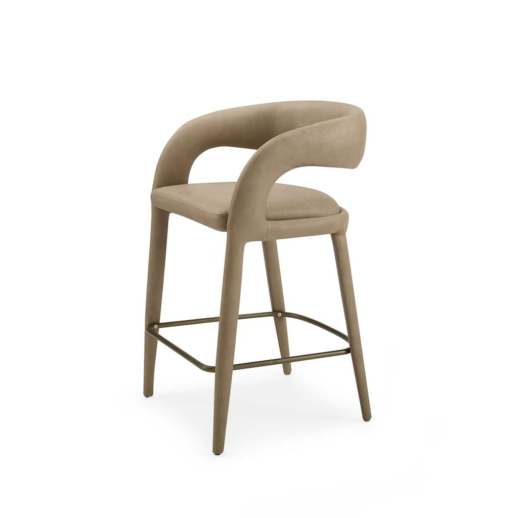 Modrest Faerron Modern Tan Leatherette Counter Chair
