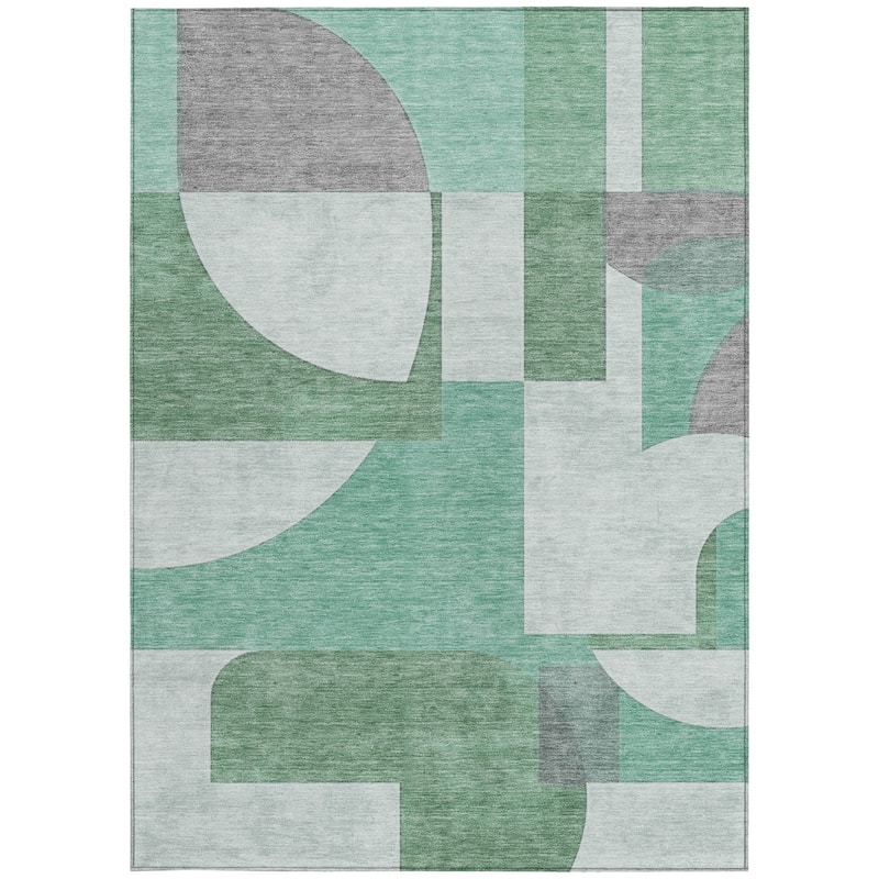 HomeRoots Geometric Modern Rectangle Outdoor Rug