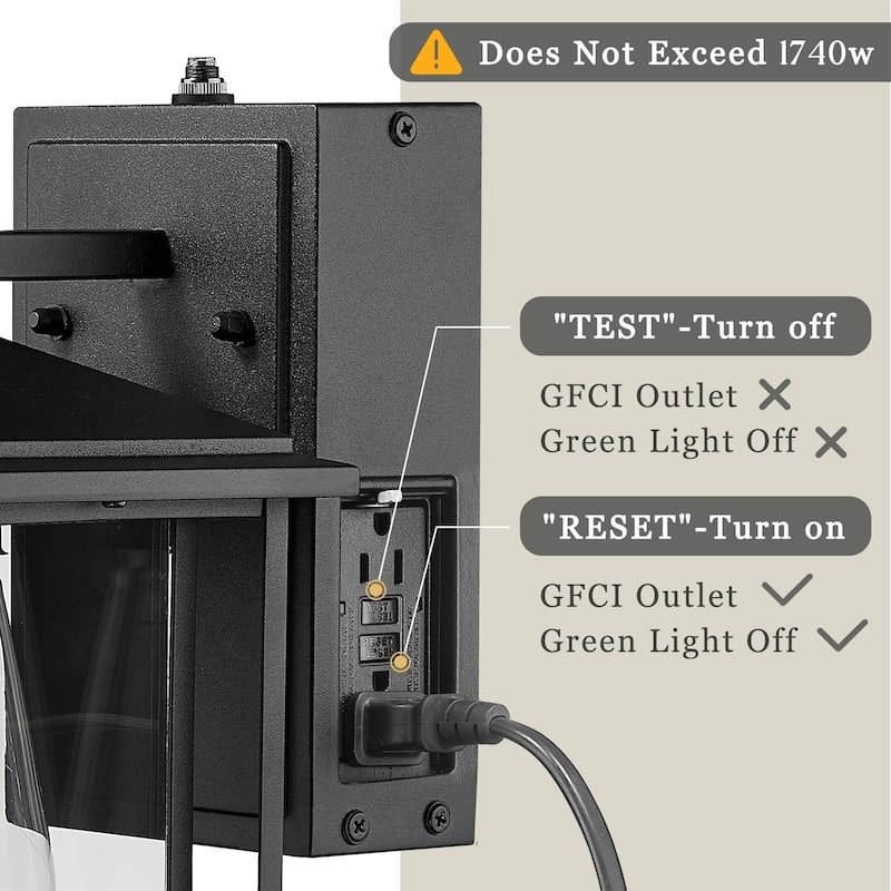 Modern Outdoor Porch Ligh,Dusk to Dawn Exterior Wall Lantern with Die-Cast Aluminum, Black Finish with Clear Glass