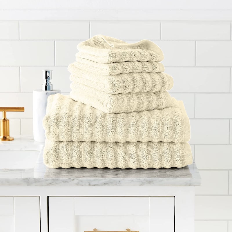 Modern Threads Wavy Luxury Spa 6-pc. Quick-dry Towel Set - Ivory