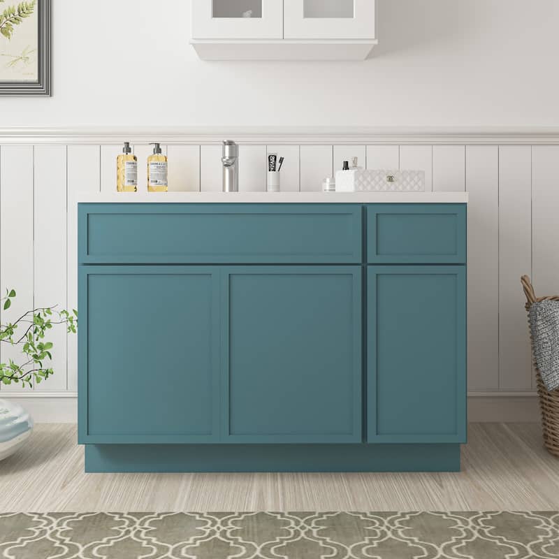 Vanity Art 42" Birch Freestanding Bathroom Vanity Cabinet without Top - Green