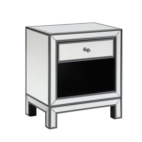 Mirrored Rectangle 1-drawer End Table. Opens flyout.