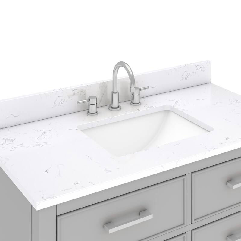 Avanity Brooks 43 in. Vanity in Chilled Gray finish and Cala White Engineered Top
