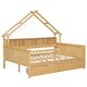 preview thumbnail 11 of 26, Modern Full Size House Bed Frame with LED Light and Guardrail, Wood Kids Storage Platform Bed with Shelves and Drawers