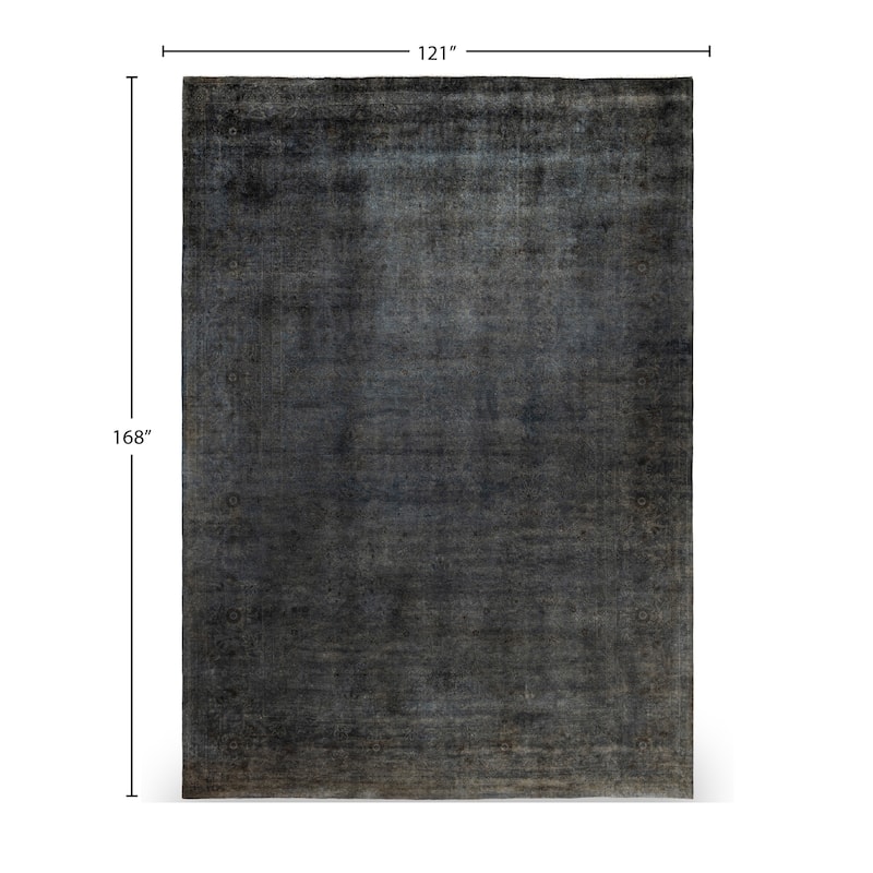 Overdyed One-of-a-Kind Hand-Knotted Area Rug - Gray - 10' 1" x 14' 0"