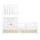 preview thumbnail 27 of 25, Wooden Slat Roof Platform Bed Guardrails House Bed Frame with 2 Storage Drawers, Kids Playhouse Bed Small Window & Shelves
