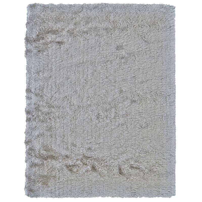 Feizy FZRG63570 Shag 4-3/4' x 7-1/2' Cotton Hand Tufted Solid - Glistening Fog
