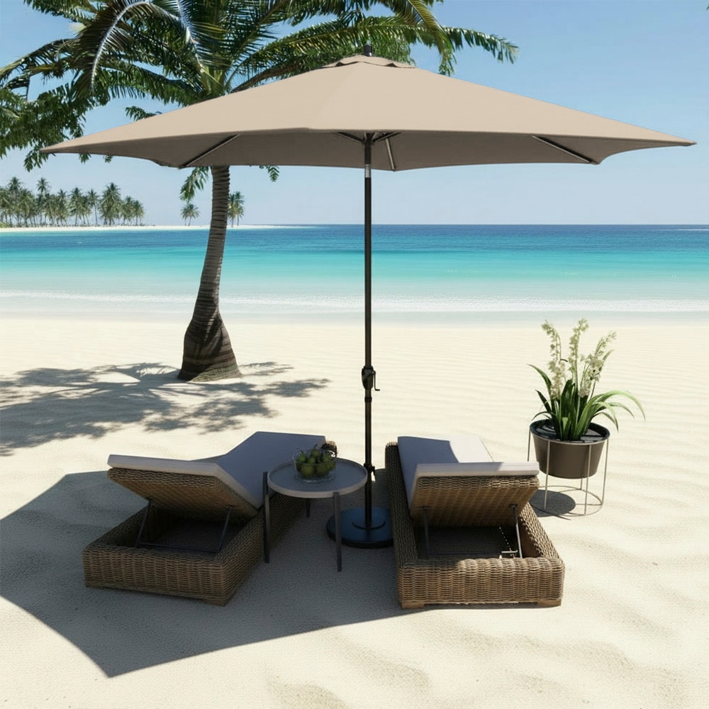 11 ft solar patio umbrella in beige Yaheetech 11FT w/Push Button Tilt & Crank, Tan Enhance your outdoor living space with the BaPiPro 11ft Cantilever Umbrella Beige 11 ft Patio Umbrellas