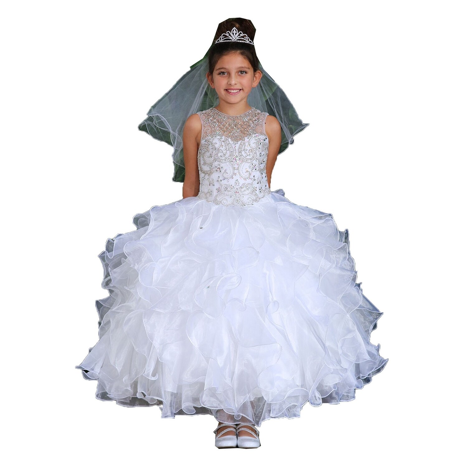 little girl white pageant dresses