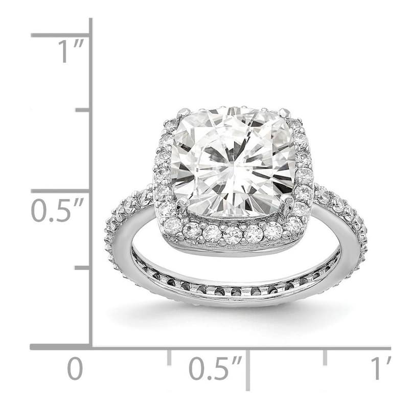 Curata 925 Sterling Silver Rose cut CZ Cubic Zirconia Simulated Diamond Square Ring
