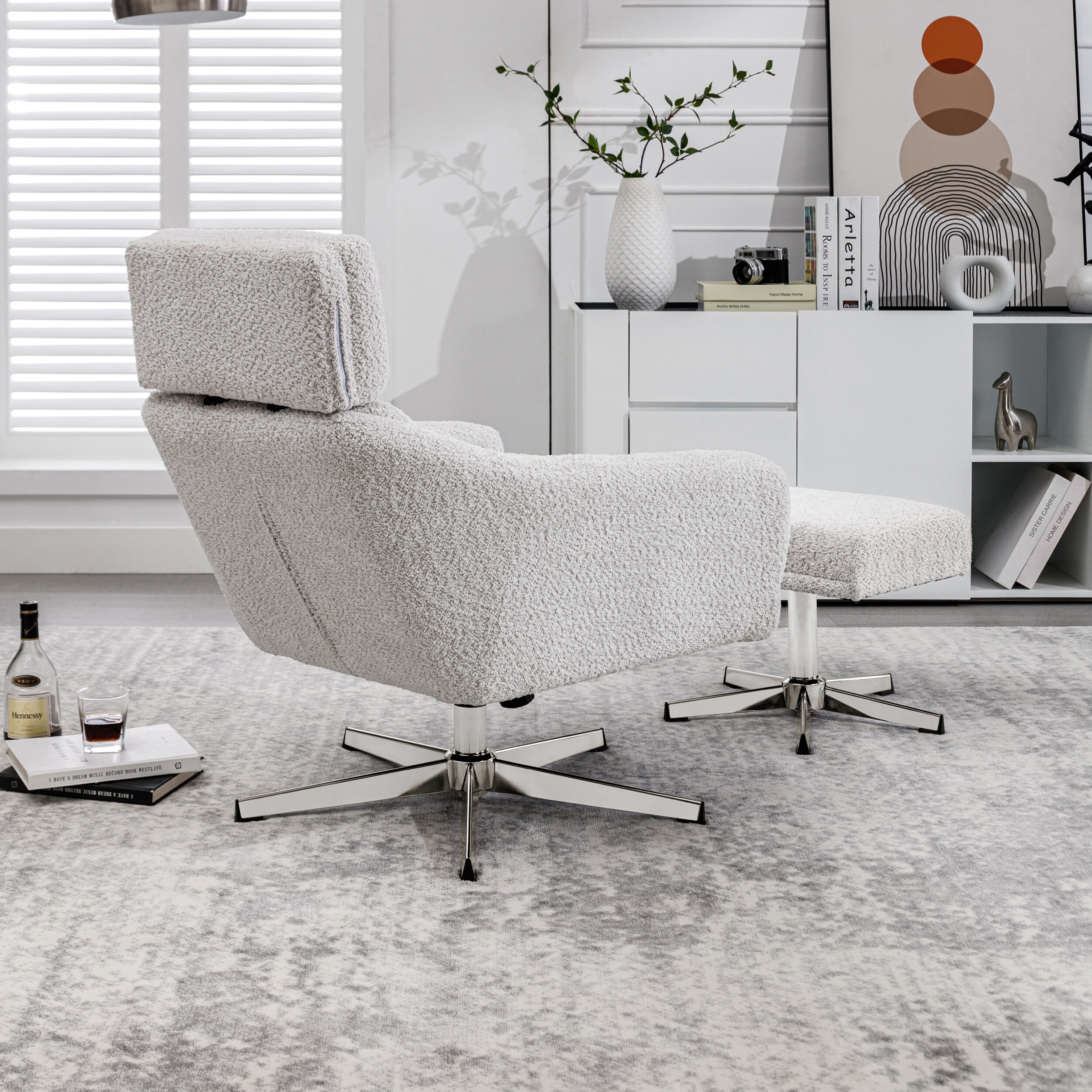 Recliner swivel chair online and ottoman set
