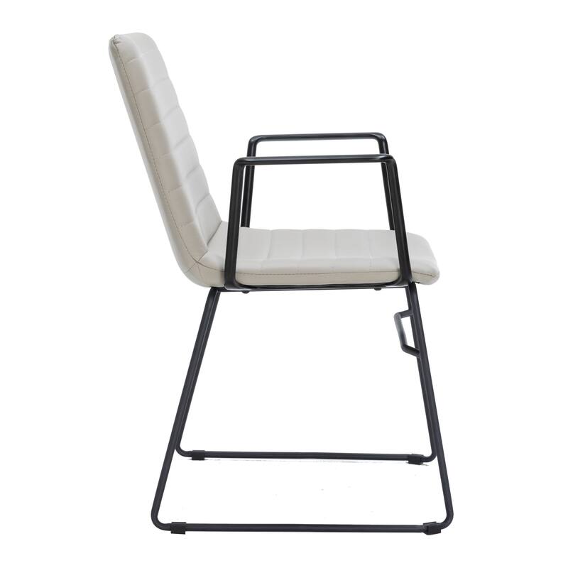 Zylar Ergonomic Guest Chair with Leather, Stainless Steel Base, High-Density Foam, Modern Design for Office or Waiting Room