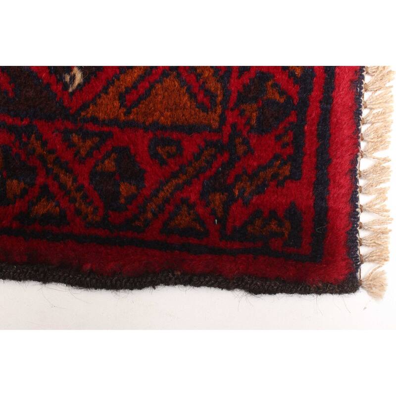 ECARPETGALLERY Hand-knotted Teimani Red Wool Rug - 3'4 x 6'4