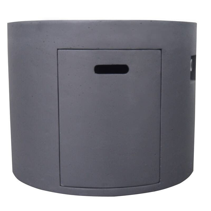31.1 in. W x 31.1 in. D x 24.5 in. H Round Propane Burning Outdoor Fire Pit in Dark Grey