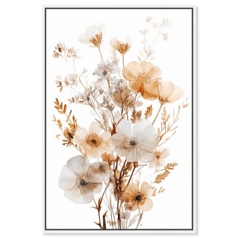 Parchment Petals Canvas by Art Remedy - White - 10" x 15"