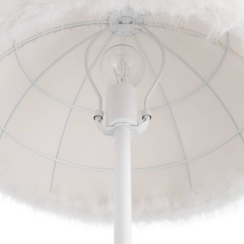 Acroma 63" Blush Pink Feather Floor Lamp with Dome Shade - 1-light