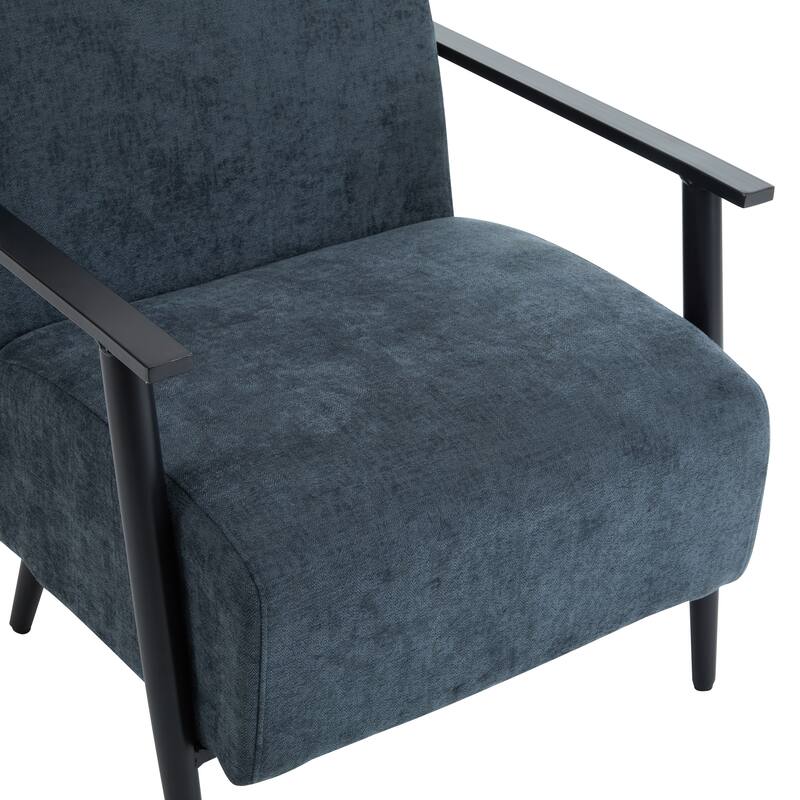 Christopher Knight Home -Allen Modern Lounge Chair with Polyester Upholstery and Sturdy Metal Frame