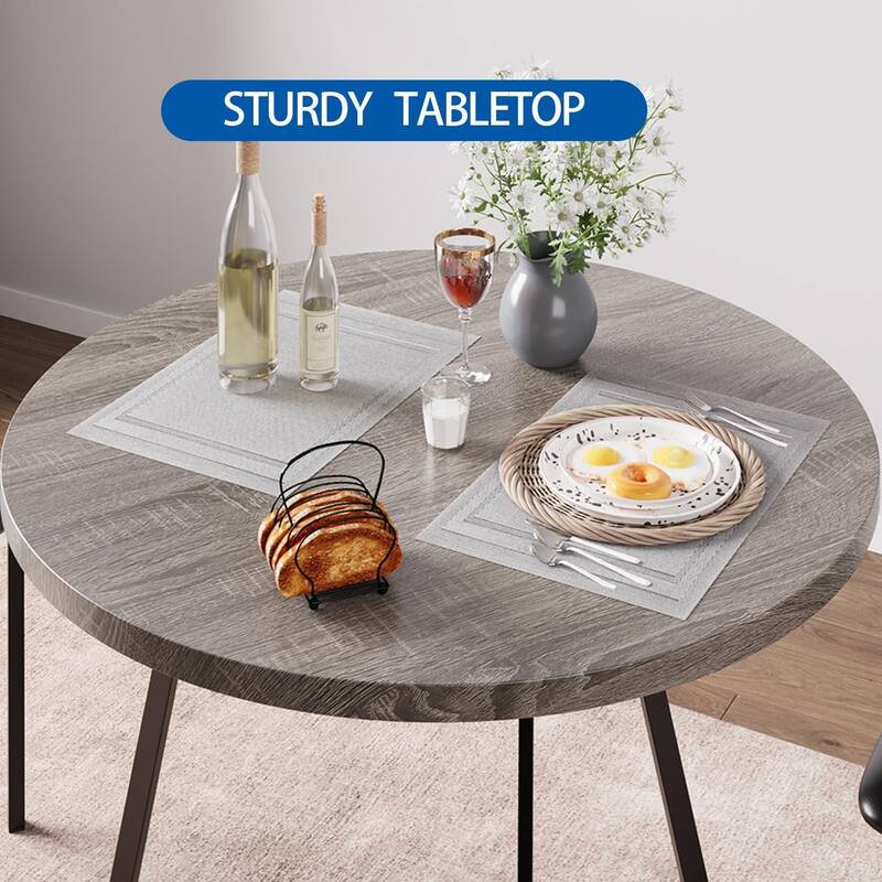 Dining Table Set for 2 with Upholstered Chairs, Kitchen Table and Chairs for 2, 3 Piece Dining Room Table Set