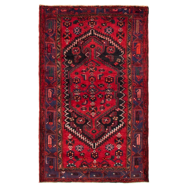 ECARPETGALLERY Hand-knotted Andelz Red Wool Rug - 4'1 x 6'7 - Red - 4'1 x 6'7
