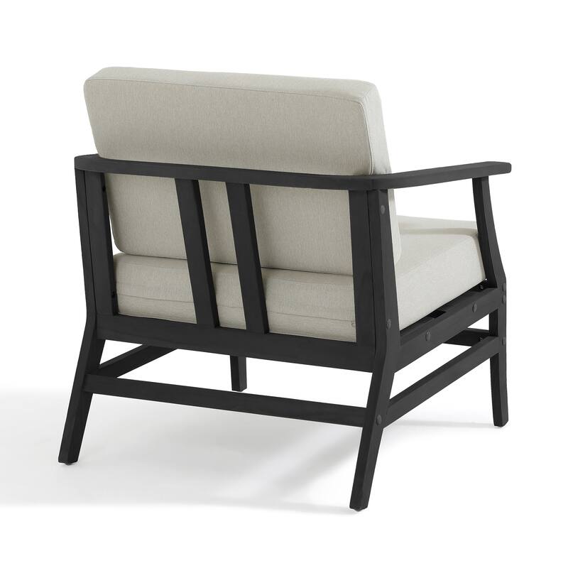 Teak Outdoor Patio Club Chairs Loveseat with Cushions