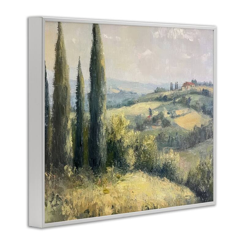Stupell Rolling Hills Country View Framed Giclee Art Design By Petal Prints Design