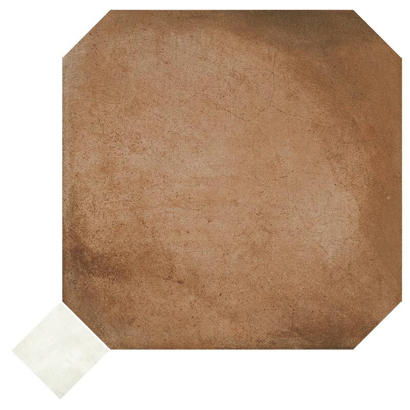 Merola Tile Laverton Octagon Natural with Taco Nieve 7-7/8" x 7-7/8" Porcelain Floor and Wall Tile
