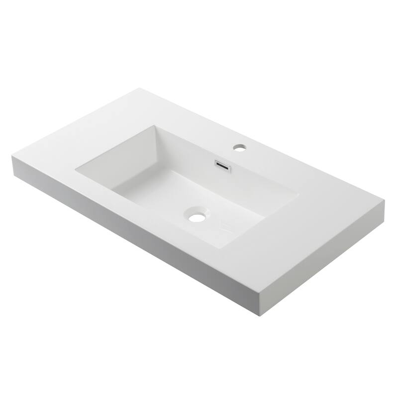 LED Lighted Floating / Wall Huang Vanity with Acrylic Sink and Comfortable Dimmed Vanity Light