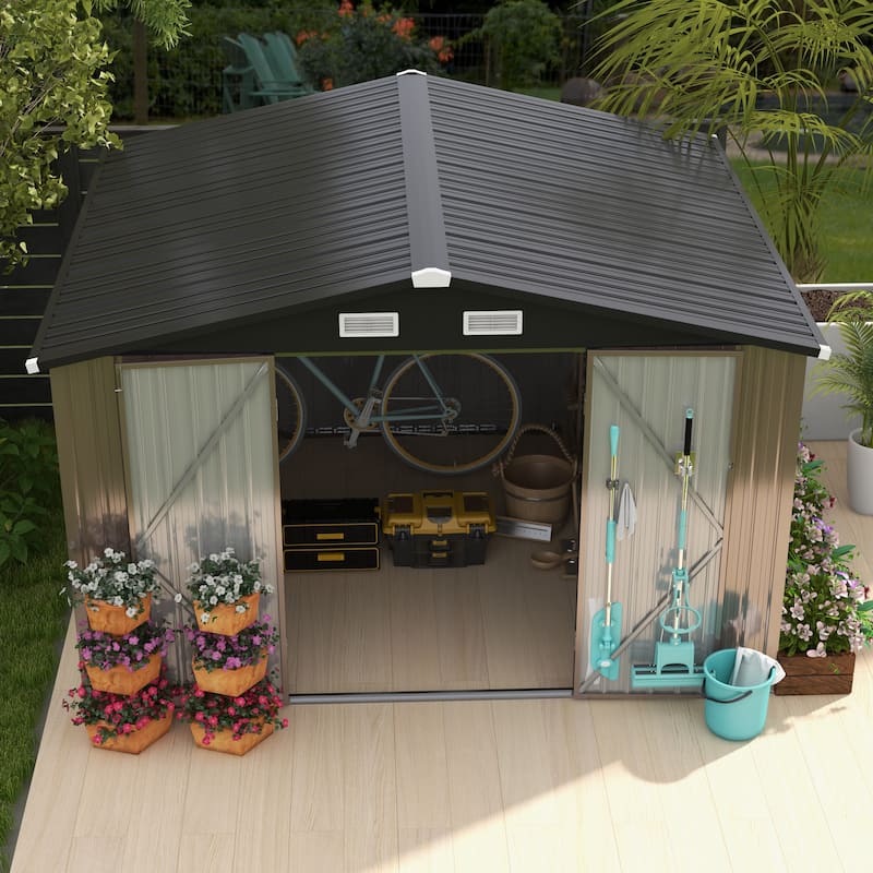 7.6x9.7 FT Outdoor Garden Storage Shed