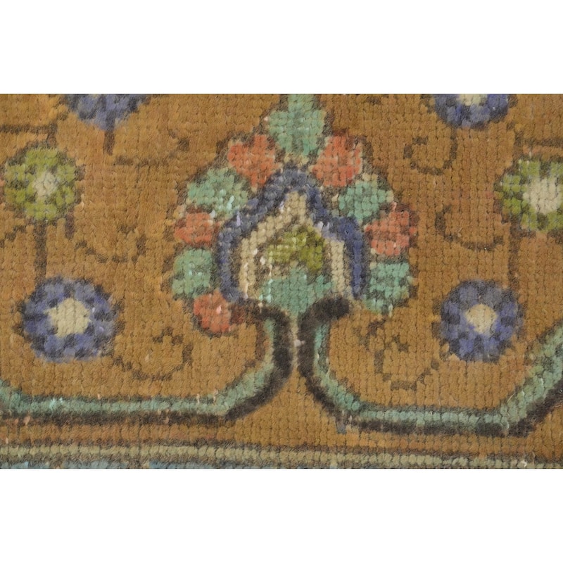 Hand Knotted Oriental 100% Wool Carpet Traditional Floral Oranges & Rust Tabriz Area Rug - 11' 11'' X 9' 4''