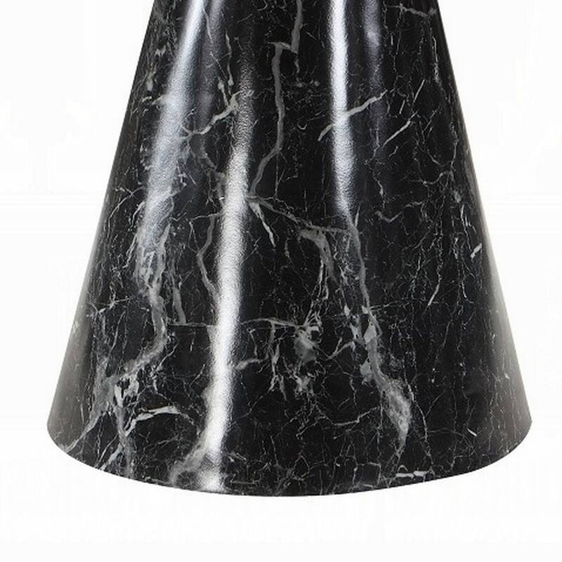 Olivia Dining Table, Pedestal Base, 48 Inch Round Black Faux Stone Top
