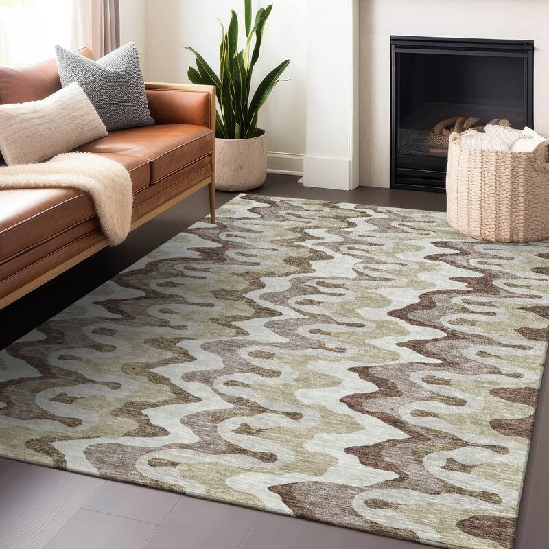 Premium Washable Super Soft Abstract Stripes Mayfield Rug