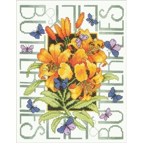 Bucilla Butterflies Stamped Cross Stitch Kit - Orange - 17' x 13-1/2'