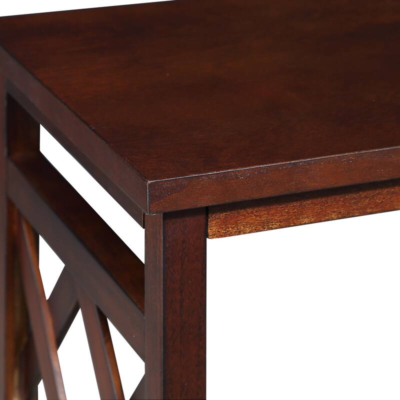 3-Tier Console Sofa Table Hallway Tables with Open Storage Shelf, Bookshelf, Living Room Narrow Accent Entryway Table