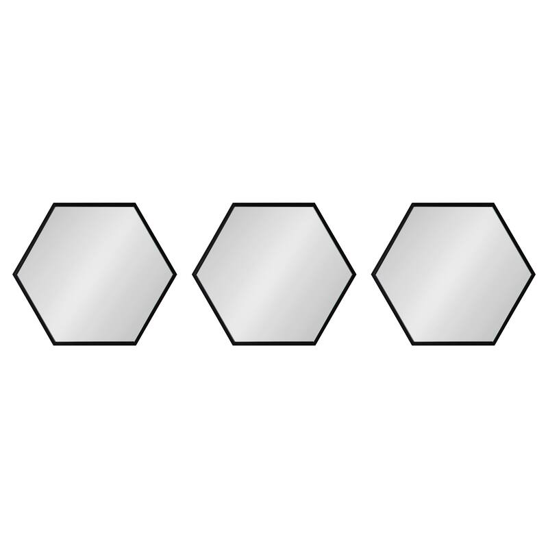 Kate and Laurel Rhodes Framed Hexagon Wall Mirror Set