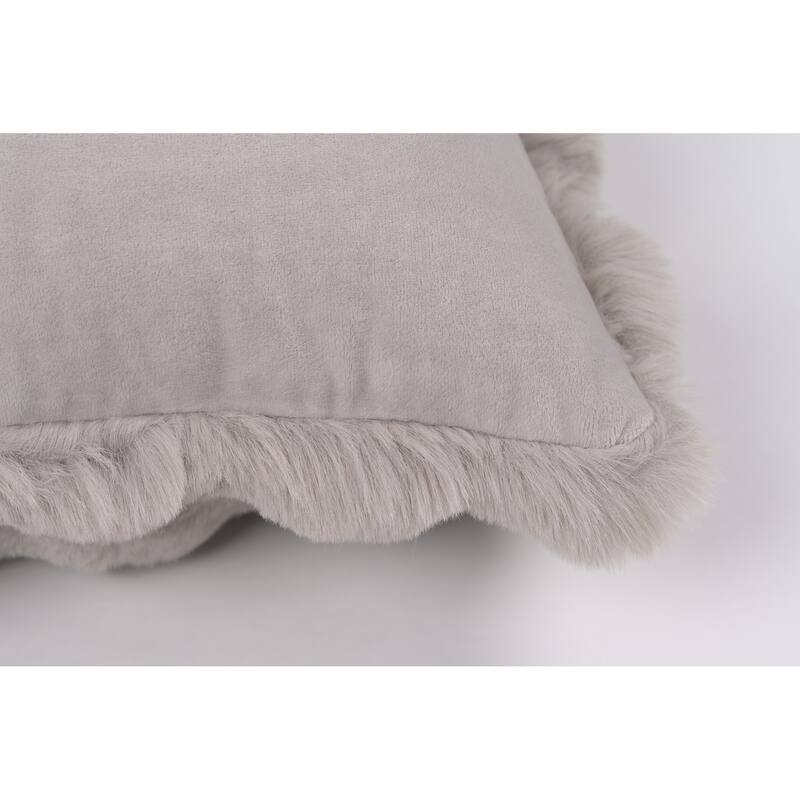 Valencia Fur Textured Solid Color Throw Pillow