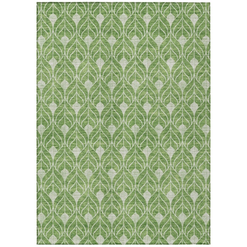 Machine Washable Indoor/ Outdoor Chantille Geo Teardrop Rug