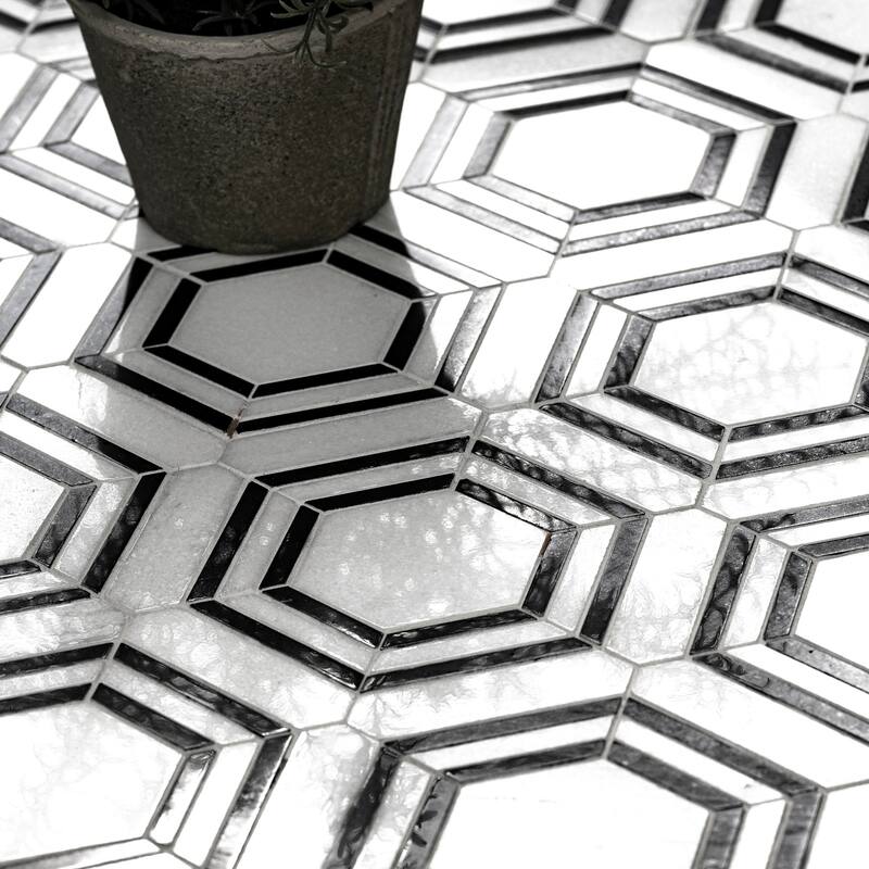 Ackland AKM-S-13X11GEP-CA 11" x 13" Marble Geometric Floor and Wall