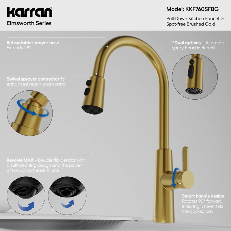 Karran Elmsworth Pull-Down Sprayer Kitchen Faucet