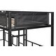 preview thumbnail 8 of 7, Twin Size Triple Bunk Bed with Breathable Fiber Covered Guardrails - Sturdy Metal Construction