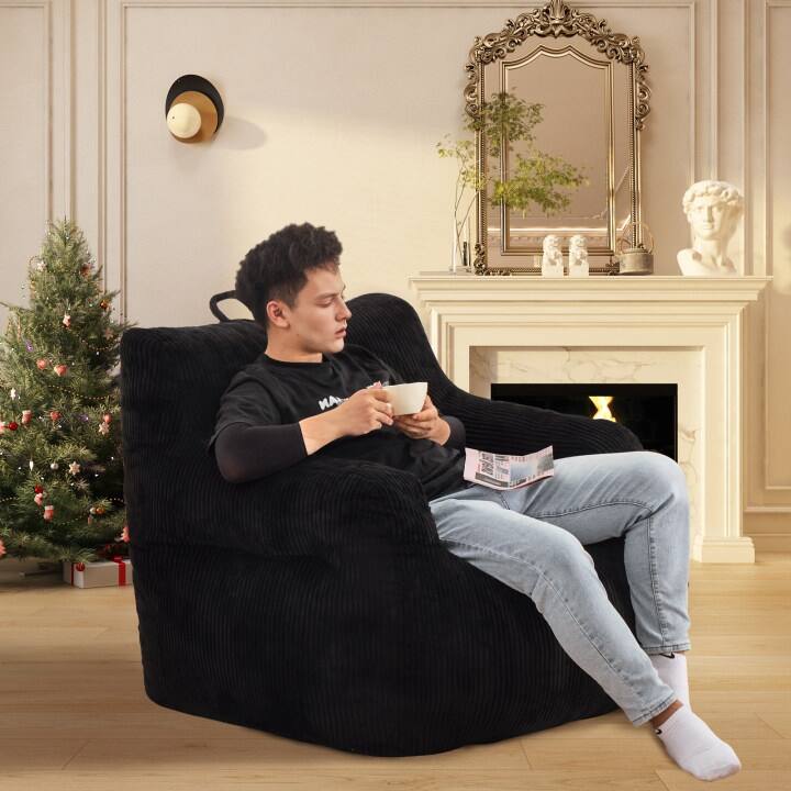 Oversize Bean Bag Chair Lazy Sofa with High Density Memory Foam and Armrests for Living Room Bedroom Office