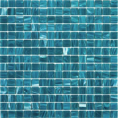 Apollo tile 12" x 12" Celestial Glossy Pacific Blue Glass Tile (20 sq ft/case) - 20 Pack