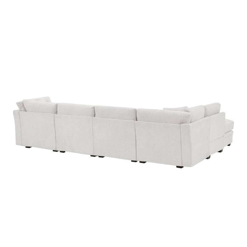 Christopher Knight Home - Modular Comfort Reversible Fabric Sectional Sofa with Ottoman, Beige (7-Piece Set)