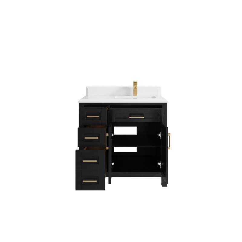 Willow Collections 36 in. W x 22 in. D Cambridge Right Offset Sink Bathroom Vanity with Countertop