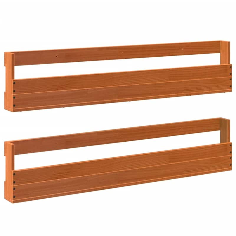 vidaXL Wall-mounted Shoe Racks Hallway Shoe Organizer Wax Brown Solid Wood Pine - 3.3 x 43.3 x 9.3 in