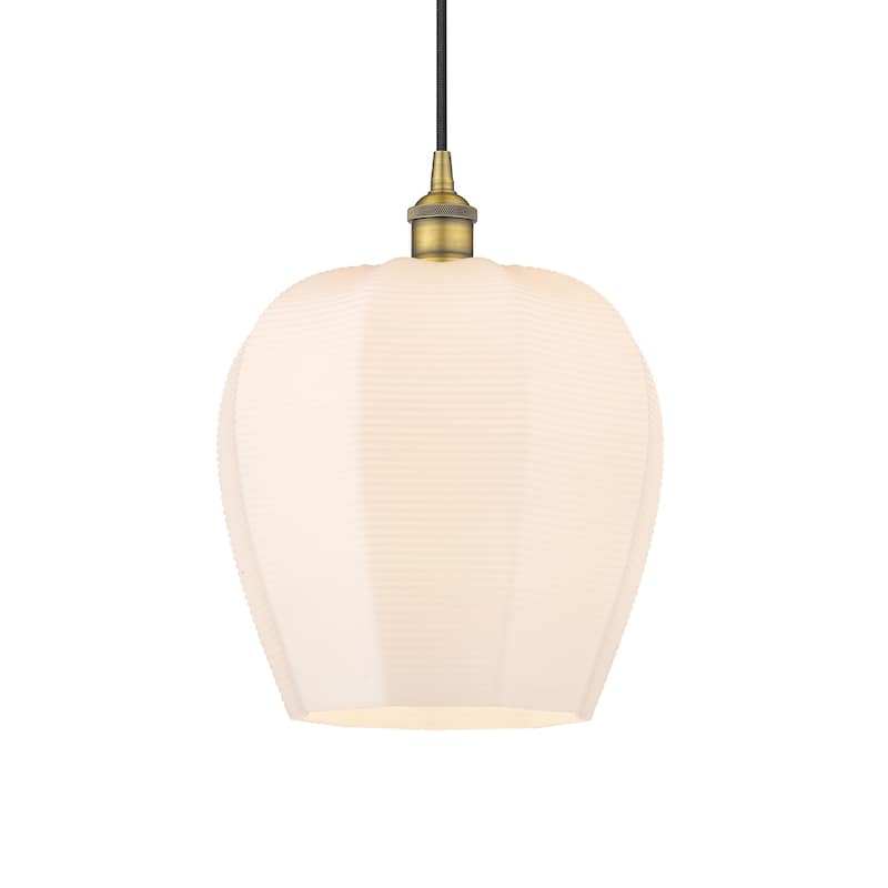 Innovations Lighting 616-1P-15-12 Norfolk Pendant Norfolk 12" Wide - Brushed Brass / Matte White