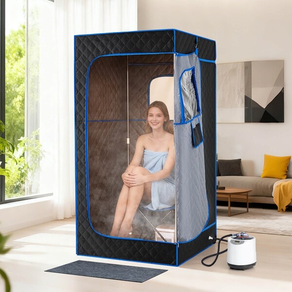Costway Portable Steam Sauna Box, Customizable Temperature - Bed