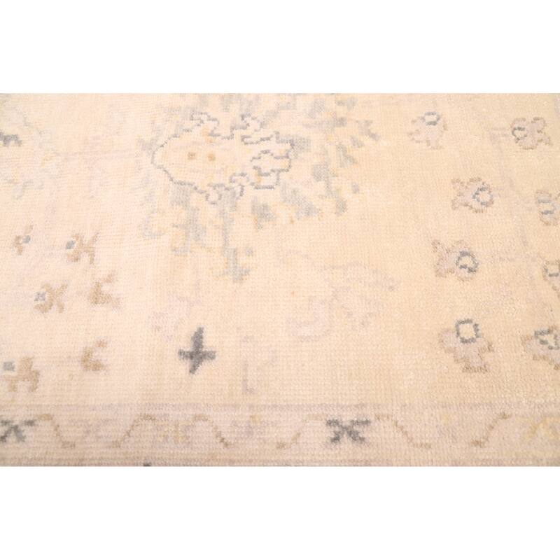 ECARPETGALLERY Hand-knotted Modern Oushak Cream Wool Rug - 8'1 x 10'0